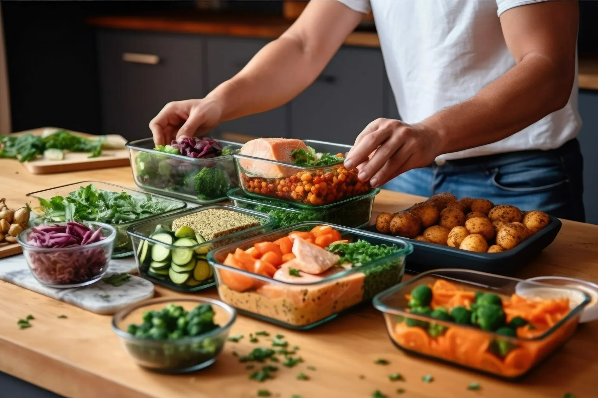Balanced plate with grains and vegetables